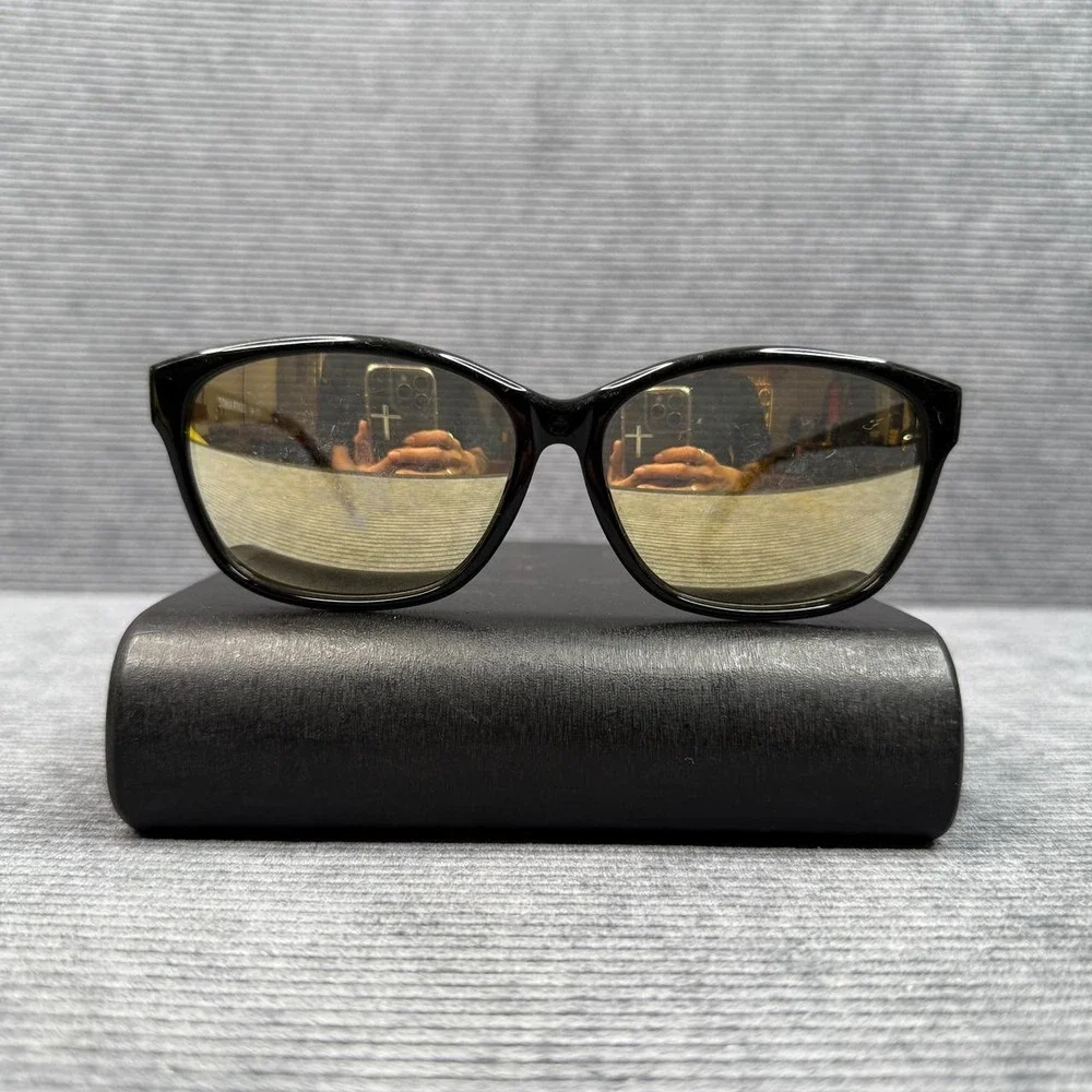 Sonia Rykiel Vintage Black Square Y2k Sunglasses 66-9501 Gold‎ Hardware